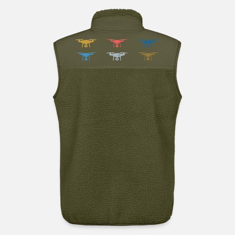 Heartbeat Drone Drones - Unisex Sherpa Gilet by Stanley/Stella - khaki