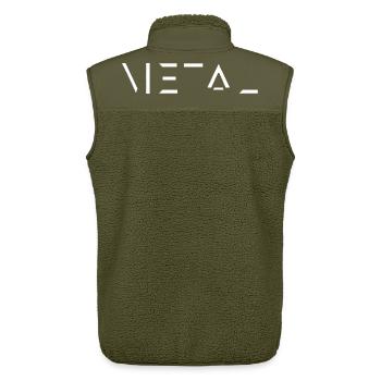 Minimalist Metal Metalhead Gift, Band Concert - Unisex Sherpa Gilet by Stanley/Stella - khaki - Back - AI Model Male 178 light (178cm)