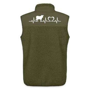 cows heartbeat cow cows - Unisex Sherpa Gilet by Stanley/Stella - khaki - Back - AI Model Male 178 light (178cm)