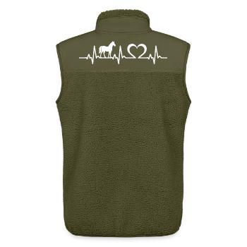 horse heartbeat rider horses - Unisex Sherpa Gilet by Stanley/Stella - khaki - Back - AI Model Male 178 light (178cm)