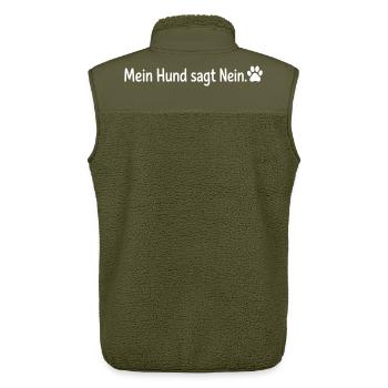 Mein Hund sagt Nein Lustiges Hunde Motiv Pfote - Unisex Sherpaweste von Stanley/Stella - Khaki - Hinten - AI Model Male 178 light (178cm)