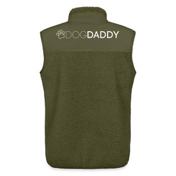 DogDaddy funny gift idea for dog lover - Unisex Sherpa Gilet by Stanley/Stella - khaki - Back - AI Model Male 178 light (178cm)