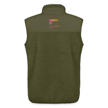 harmonica - Veste sans manches sherpa unisexe Stanley/Stella - kaki - Dos - AI Model Male 178 light (178cm)