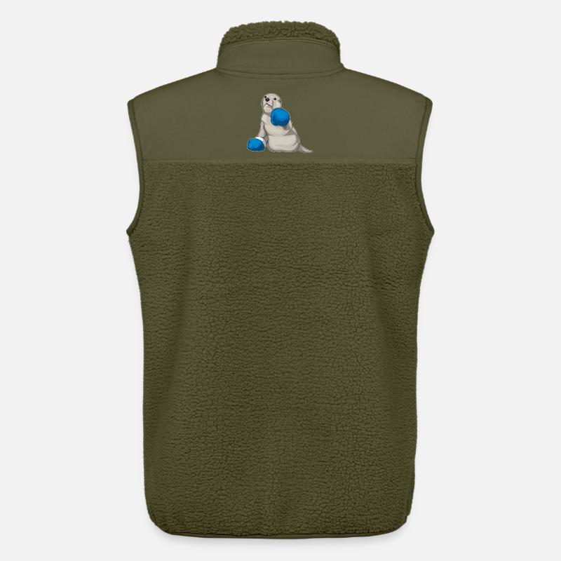Seehund Boxer Boxhandschuhe Boxen - Unisex Sherpaweste von Stanley/Stella - Khaki