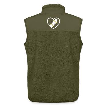 Skateboard Coeur Street Sport Passion - Veste sans manches sherpa unisexe Stanley/Stella - kaki - Dos - AI Model Male 178 light (178cm)