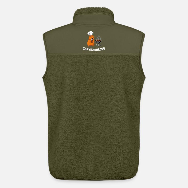 Chef Maître du Grill Capybara - Veste sans manches sherpa unisexe Stanley/Stella - kaki