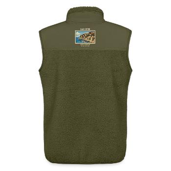 Bulgarien Nessebar Vintage Reisemarke - Unisex Sherpaweste von Stanley/Stella - Khaki - Hinten - AI Model Male 178 light (178cm)