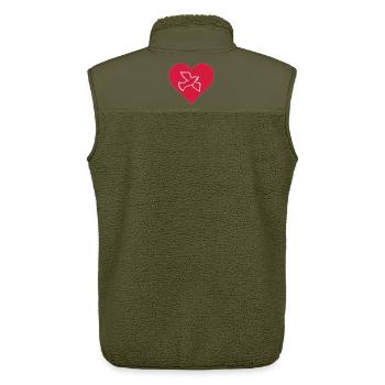 Coeur de colombes - Veste sans manches sherpa unisexe Stanley/Stella - kaki - Dos - AI Model Male 178 light (178cm)