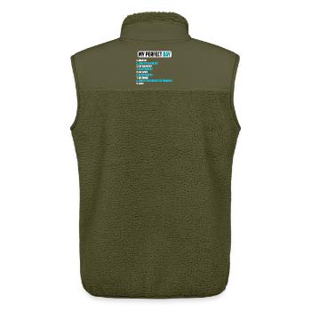 My Perfect Day for Young Kitesurfers - Unisex Sherpa Gilet by Stanley/Stella - khaki - Back - AI Model Male 178 light (178cm)