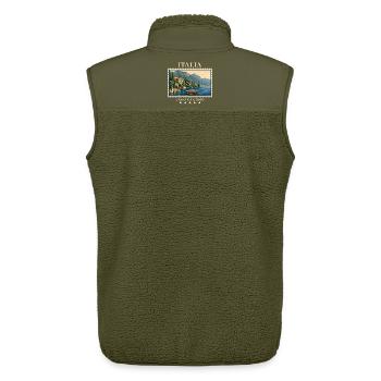 Italien Lago di Como Vintage Reisemarke - Unisex Sherpaweste von Stanley/Stella - Khaki - Hinten - AI Model Male 178 light (178cm)