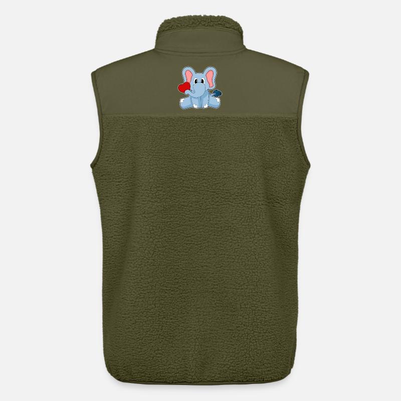 Elefant Herz - Unisex Sherpaweste von Stanley/Stella - Khaki