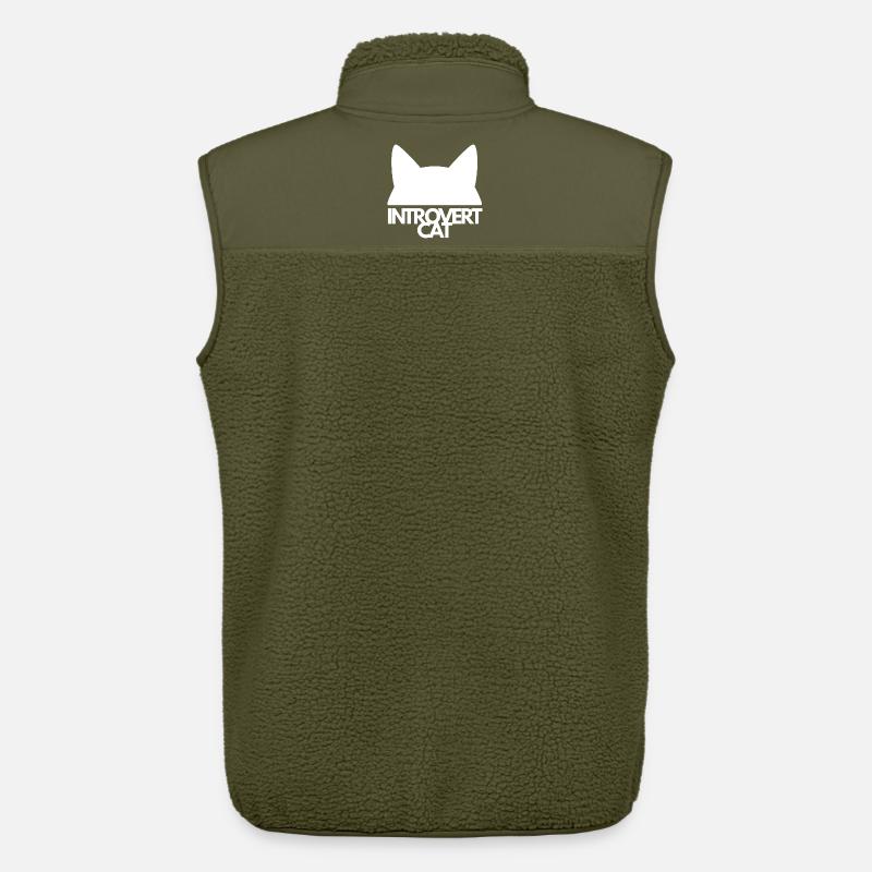 Introvertierte Katzensilhouette - Unisex Sherpaweste von Stanley/Stella - Khaki