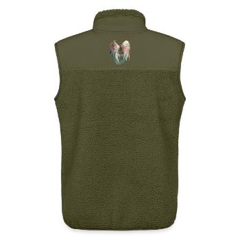 Angel s wings - Unisex Sherpa Gilet by Stanley/Stella - khaki - Back - AI Model Male 178 light (178cm)