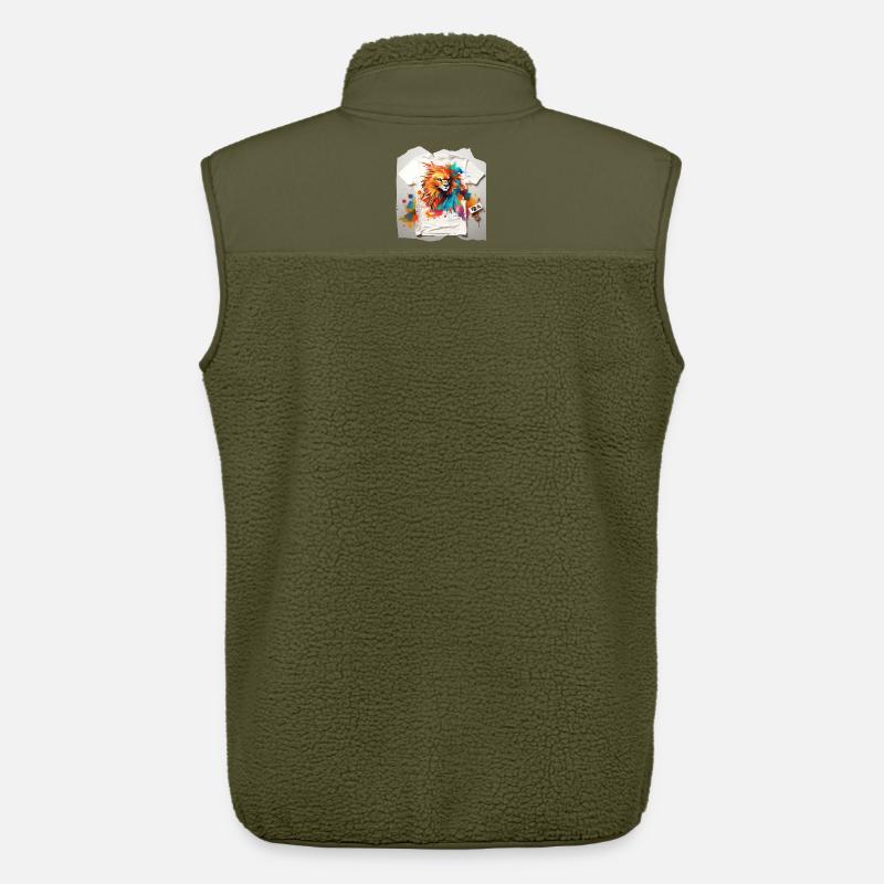 Bemalter Löwe - Unisex Sherpaweste von Stanley/Stella - Khaki