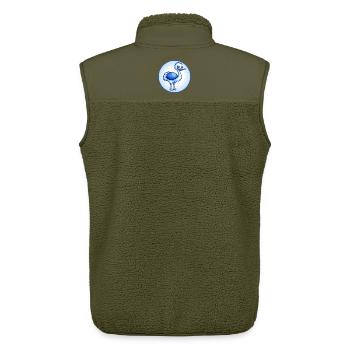 Ostrich Blue Kawaii Cartoon Character Clipart Pet - Unisex Sherpa Gilet by Stanley/Stella - khaki - Back - AI Model Male 178 light (178cm)