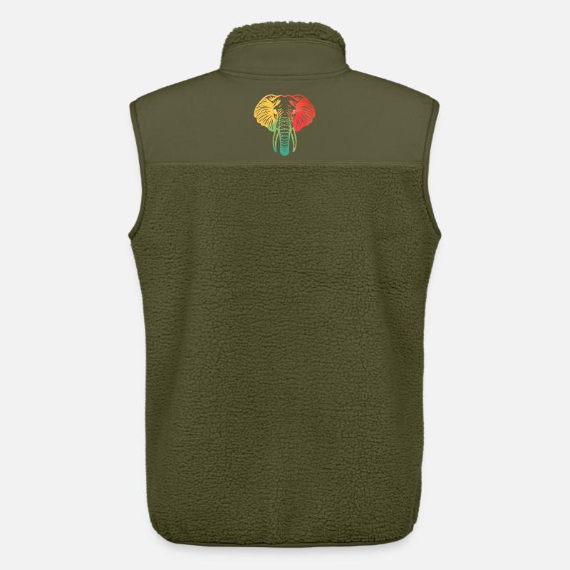 Elefantenkopf bunt - Unisex Sherpaweste von Stanley/Stella - Khaki