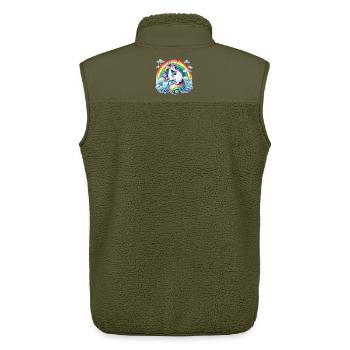Regenbogen-Einhorn auf Wolken - Unisex Sherpaweste von Stanley/Stella - Khaki - Hinten - AI Model Male 178 light (178cm)