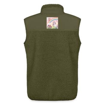 Rainbow Fairy and Unicorn Dream - Unisex Sherpa Gilet by Stanley/Stella - khaki - Back - AI Model Male 178 light (178cm)