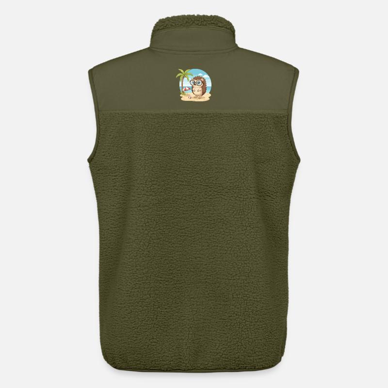 Süßer Igel mit Brille Strand-Sommerurlaub - Unisex Sherpaweste von Stanley/Stella - Khaki