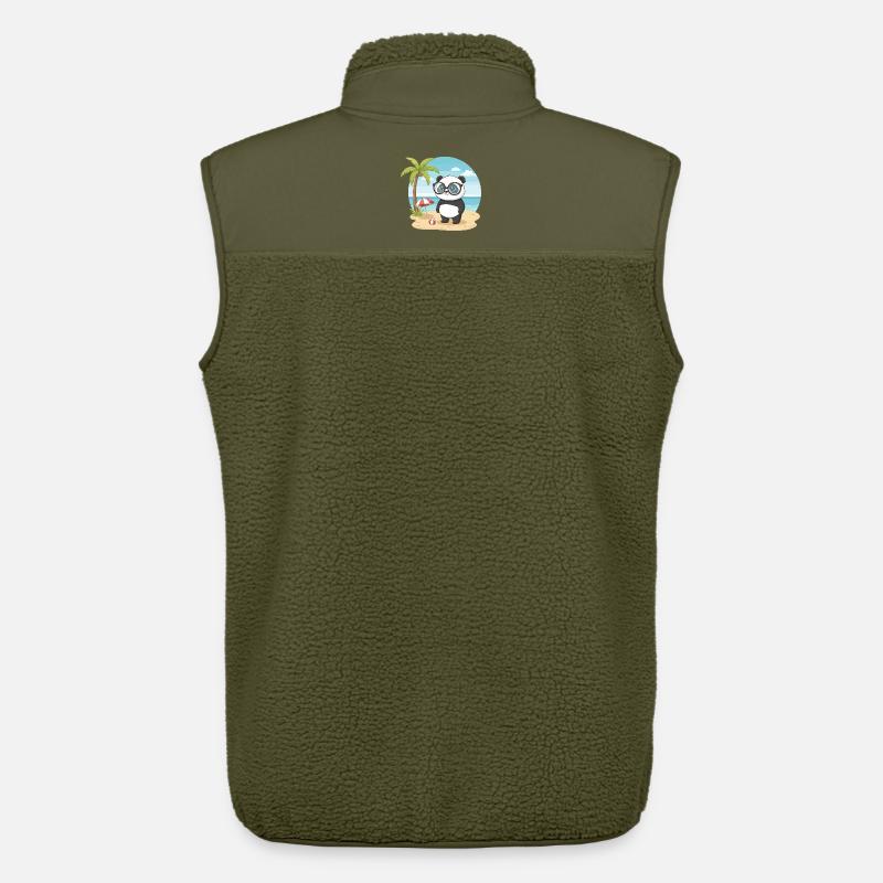 Süßer Panda mit Brille Strand-Sommerurlaub - Unisex Sherpaweste von Stanley/Stella - Khaki