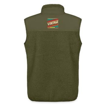 Limited Edition Vintage 1996 - Unisex Sherpa Gilet by Stanley/Stella - khaki - Back - AI Model Male 178 light (178cm)