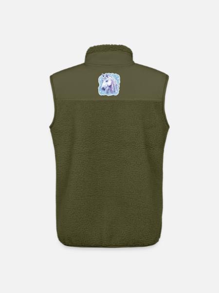 Pferd Schneeflocken - Unisex Sherpaweste von Stanley/Stella - Khaki