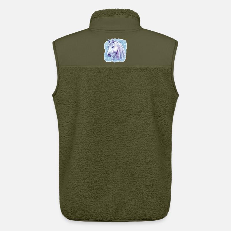 Flocons de neige de cheval - Veste sans manches sherpa unisexe Stanley/Stella - kaki