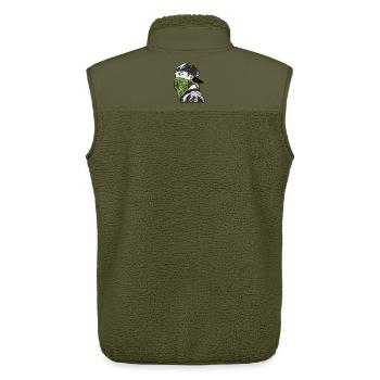 Green bandana and streetwear cap - Unisex Sherpa Gilet by Stanley/Stella - khaki - Back - AI Model Male 178 light (178cm)