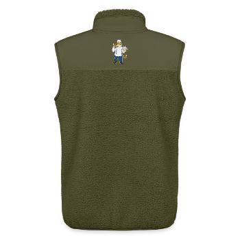 Tiger Cook Serving Bell Cooking - Unisex Sherpa Gilet by Stanley/Stella - khaki - Back - AI Model Male 178 light (178cm)