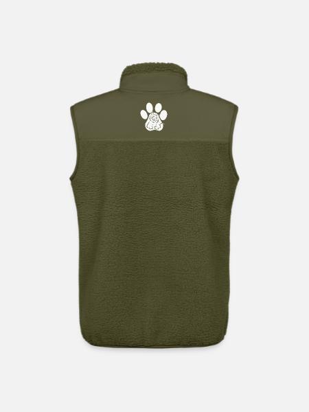 Cat Paw Cat in Paw Gift - Unisex Sherpa Gilet by Stanley/Stella - khaki