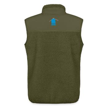 Écharpe en laine colorée avec motif tricot - Veste sans manches sherpa unisexe Stanley/Stella - kaki - Dos - AI Model Male 178 light (178cm)