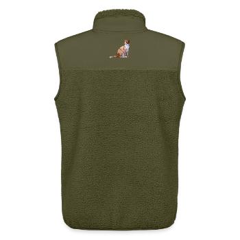 Chat chat chat Cat Cat - Veste sans manches sherpa unisexe Stanley/Stella - kaki - Dos - AI Model Male 178 light (178cm)