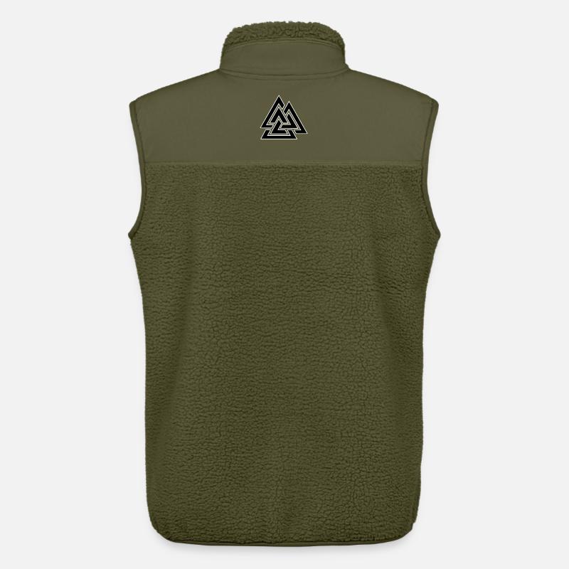 Triangular intertwined pattern - Unisex Sherpa Gilet by Stanley/Stella - khaki