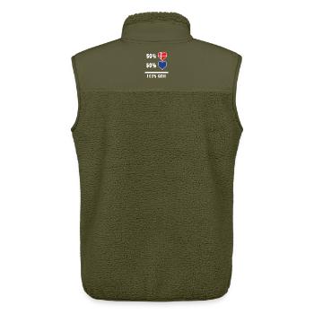 Europe et Danemark 100% drapeau de génie - Veste sans manches sherpa unisexe Stanley/Stella - kaki - Dos - AI Model Male 178 light (178cm)