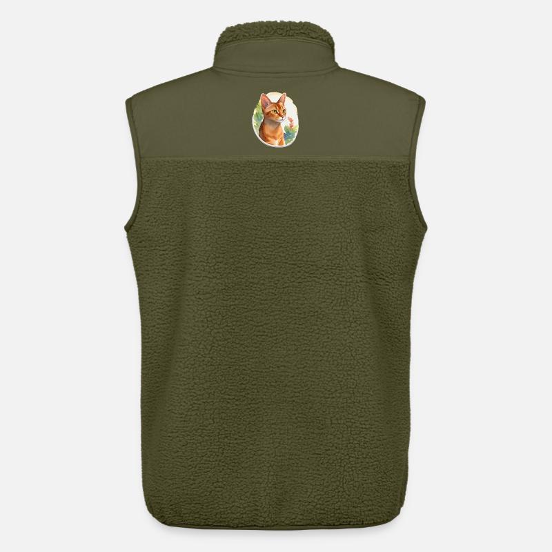 Abessinierkatze - Unisex Sherpaweste von Stanley/Stella - Khaki