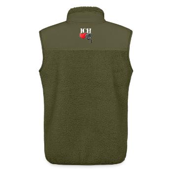 Herz Statement Ich Liebe Movies Film Schauen Kino - Unisex Sherpaweste von Stanley/Stella - Khaki - Hinten - AI Model Male 178 light (178cm)