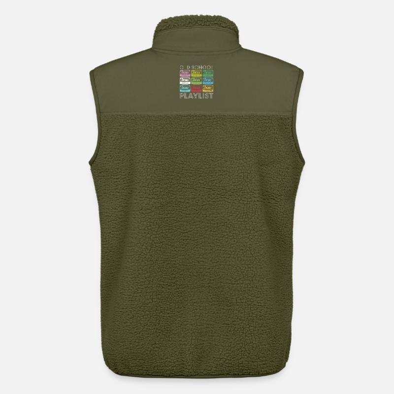 Rainbow Cassette Grid Print - Unisex Sherpa Gilet by Stanley/Stella - khaki