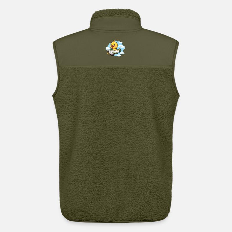 Conception mignonne de canard aviateur - Veste sans manches sherpa unisexe Stanley/Stella - kaki