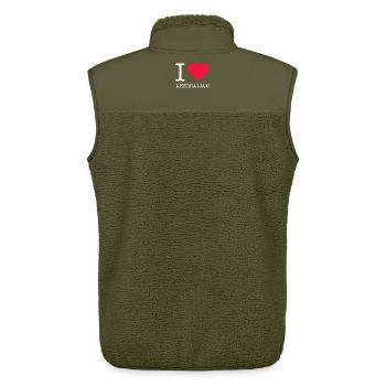 I LOVE AZERBAIJAN Aserbaidschan - Unisex Sherpaweste von Stanley/Stella - Khaki - Hinten - AI Model Male 178 light (178cm)