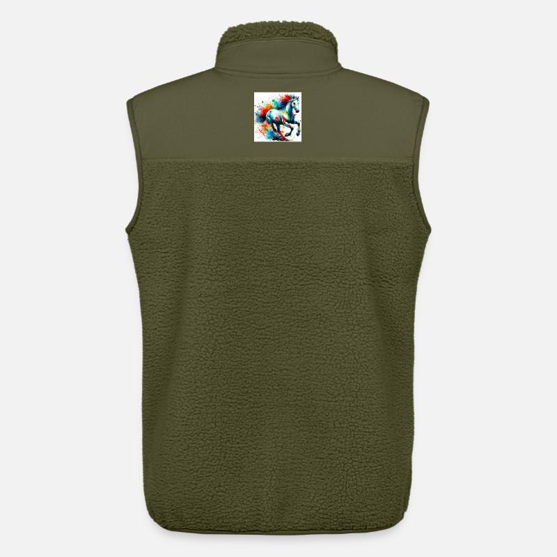 Pferd - Unisex Sherpaweste von Stanley/Stella - Khaki