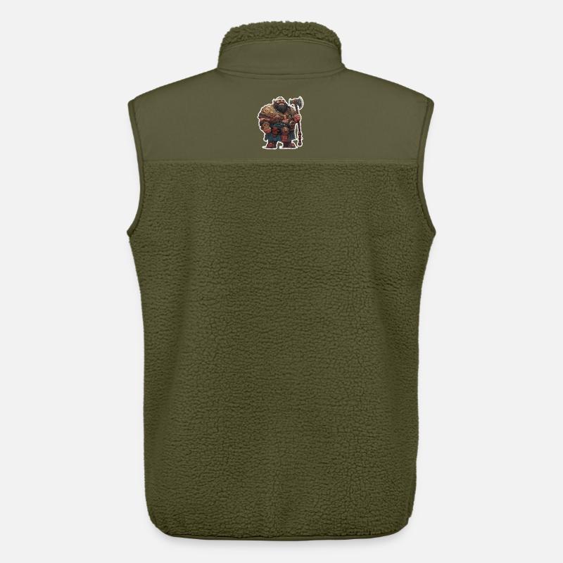 Dicker Zwergenkrieger mit großer Axt - Unisex Sherpaweste von Stanley/Stella - Khaki