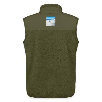 JensJensen - Unisex Sherpaweste von Stanley/Stella - Khaki - Hinten - AI Model Male 178 light (178cm)