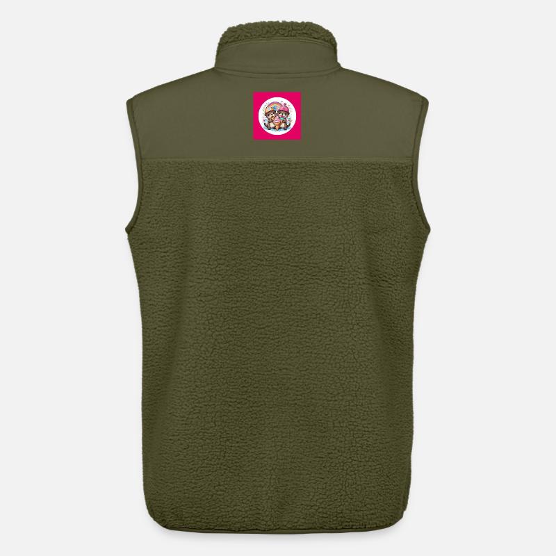 Zwei Otter mit bunter Eistüte - Unisex Sherpaweste von Stanley/Stella - Khaki