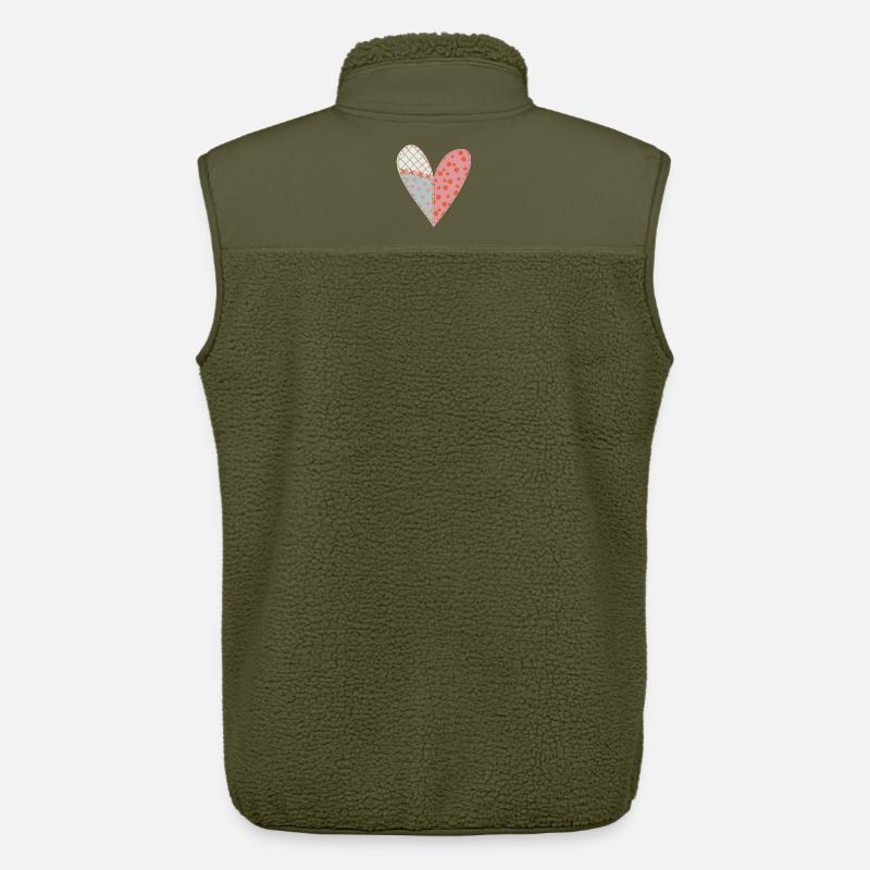 Patchwork Herz Nr. 11 - Unisex Sherpaweste von Stanley/Stella - Khaki
