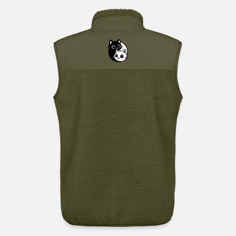 Portrait de chat Ying Yang - Veste sans manches sherpa unisexe Stanley/Stella - kaki