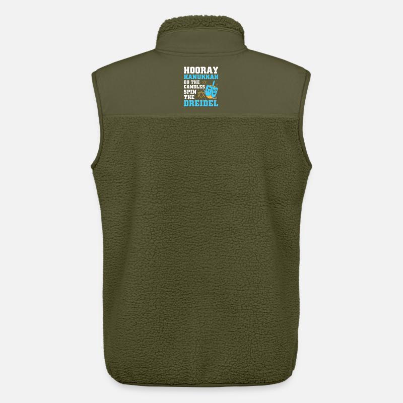 Hanoukka Hanoukka Hanoukka - Veste sans manches sherpa unisexe Stanley/Stella - kaki