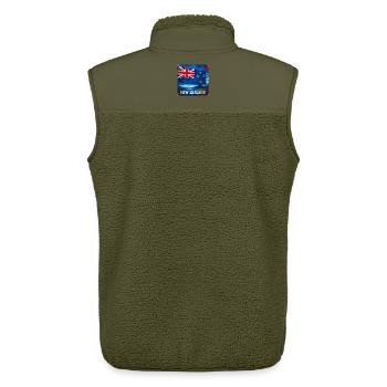 Conception du drapeau de la Nouvelle-Zélande - Veste sans manches sherpa unisexe Stanley/Stella - kaki - Dos - AI Model Male 178 light (178cm)