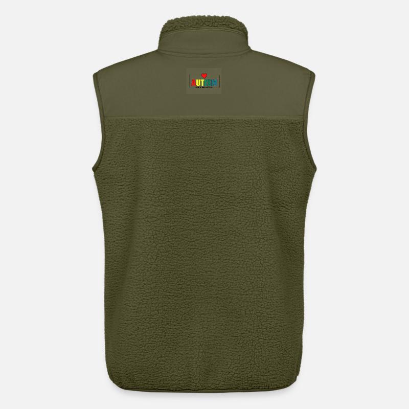 Regenbogen-Autismus mit Herz - Unisex Sherpaweste von Stanley/Stella - Khaki