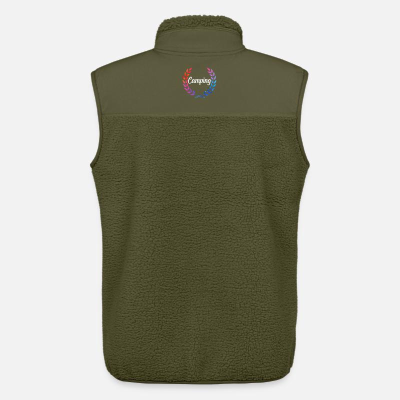 Camping Farblaurel Script - Unisex Sherpaweste von Stanley/Stella - Khaki