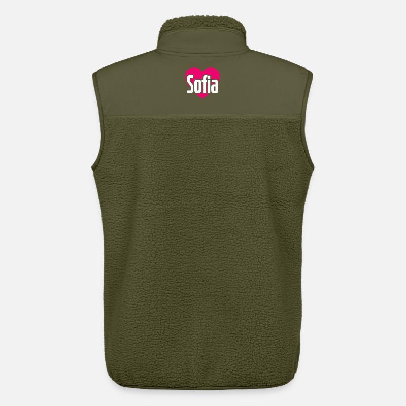 J’aime Sofia Coeur rose J’aime Sofia - Veste sans manches sherpa unisexe Stanley/Stella - kaki